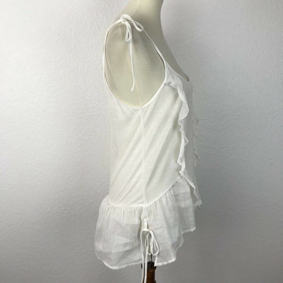 Chelsea 28 Linen Blend Ruffed Tank Top - Picture 2 of 11